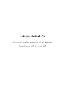 Książka abstraktów - Koło Naukowe Studentów Astronomii