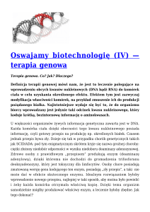 terapia genowa - Dolina Biotechnologiczna
