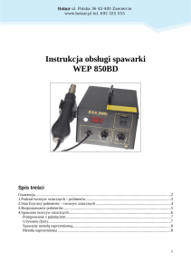 Instrukcja obsługi spawarkiWEP 850BD