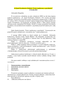 Sprawozdanie 43 Zjazd PsychiatrOw Polskich__czeESC I