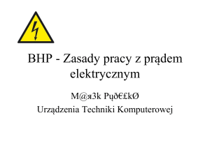 BHP Zasady pracy z prądem elektrycznym