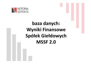 baza danych: Wyniki Finansowe Spółek Giełdowych MSSF 2.0