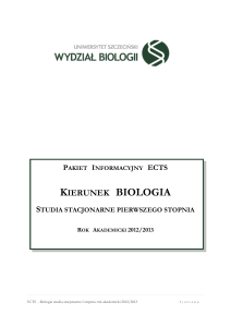 ECTS I st Biologia 2012-13 - Wydział Biologii