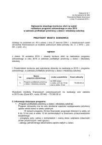 Załącznik Nr 1 do Zarządzenia Nr 893 Prezydenta Miasta Sosnowca