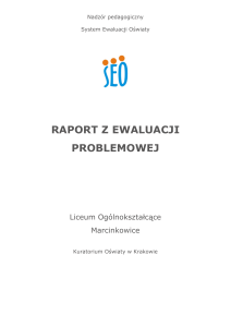 raport z ewaluacji problemowej - Kuratorium Oświaty w Krakowie