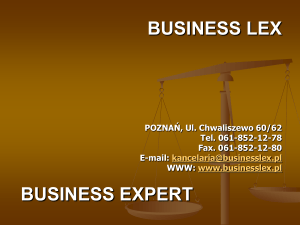 ZYGMUNT JERZMANOWSKI BUSINESS EXPERT BUSINESS LEX