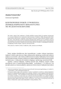 Joanna Gruszewska* KONTROWERSJE WOKÓŁ UTWORZENIA