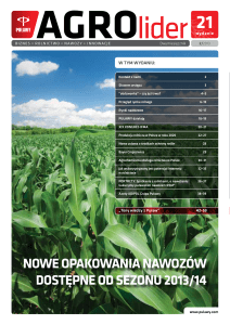 Nowe opakowaNia Nawozów dostępNe od sezoNu 2013/14