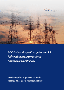 Sprawozdanie finansowe PGE Polska Grupa Energetyczna S.A. za
