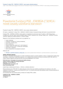 Powołanie Fundacji PGE - ENERGIA Z SERCA i nowe zasady