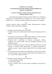 Uchwała nr 215/2015 Prezydium Krajowej Rady Polskiego Związku