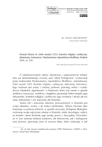 henryk Pietras sj, Sobór nicejski (325). Kontekst religijny i polityczny