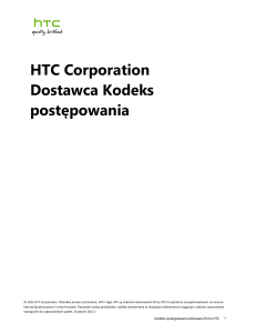 HTC Corporation Dostawca Kodeks postępowania
