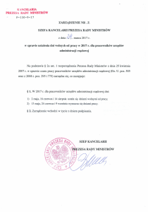 zarządzenie nr 9 Szefa KPRM - Kancelaria Prezesa Rady Ministrów