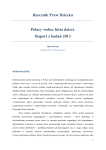Polacy wobec bicia dzieci. Raport z badań 2013