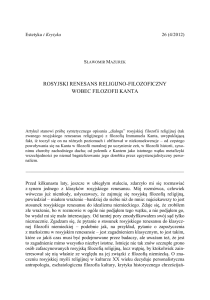 rosyjski renesans religijno-filozoficzny wobec