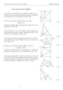 Ćwiczenia z Geometrii I, czerwiec 2006 r. Waldemar