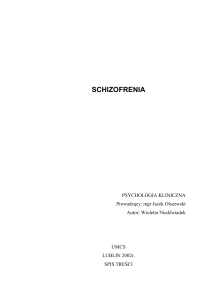 schizofrenia - Magisterskie24.pl