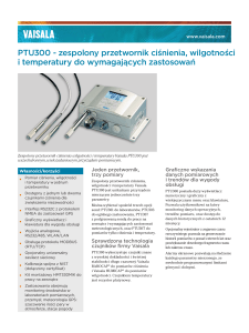 PTU300 - zespolony przetwornik ciśnienia, wilgotności i temperatury