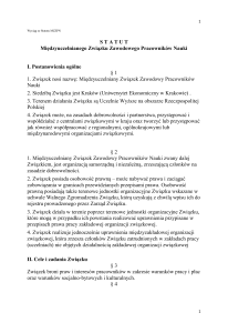 Wyciąg ze Statutu MZZPN - Uniwersytet Ekonomiczny w Krakowie