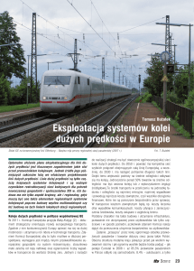 Eksploatacja systemów kolei dużych prędkości