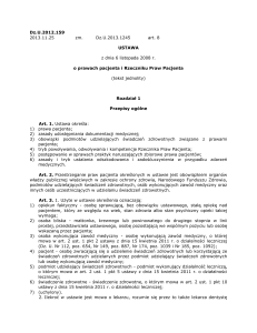 Ustawa z dnia 6 listopada 2008 r. o prawach pacjenta i Rzeczniku