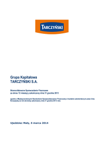 Grupa Kapitałowa - Grupa Tarczyński