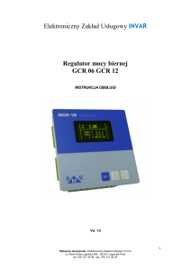 Elektroniczny Zakład Usługowy INVAR Regulator mocy biernej GCR