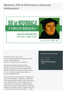 Wystawa „500 lat Reformacji w północnej Wielkopolsce”