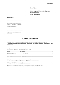 formularz oferty - Zakład Gospodarki Komunalnej sp. z oo w