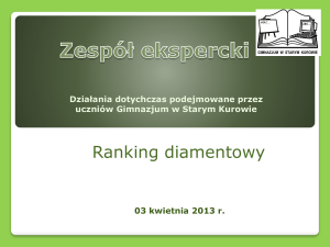 Ranking diamentowy - Sejm Dzieci i Młodzieży