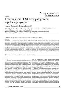 Rola cząsteczki CXCL8 w patogenezie zapalenia przyzębia