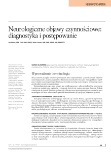 Neurologiczne objawy czynnościowe: diagnostyka i