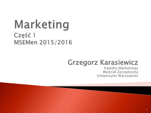Marketing - WZ UW - Uniwersytet Warszawski