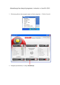 Aktualizacja baz danych programu i wirusów w ArcaVir 2011