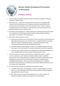 Polityką Cookies - Wyższa Szkoła Zarządzania Personelem