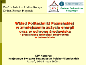 7.Wkład Politechniki Poznańskiej w zmniejszenie zużycia energii