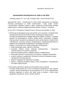 Sprawozdanie Koordynator ds. Etyki dot. 2013 r.