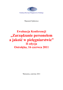 „Zarządzanie personelem a jakość w pielęgniarstwie” II edycja