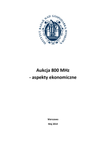 Aukcja 800 MHz - aspekty ekonomiczne
