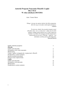 struktura problemowa seminarium: zagadnienia dydaktyki filozofii