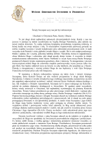 List Rektora Wyższego Seminarium - parafia