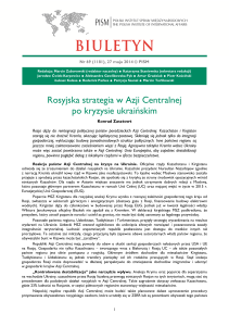 Rosyjska strategia w Azji Centralnej po kryzysie ukraińskim