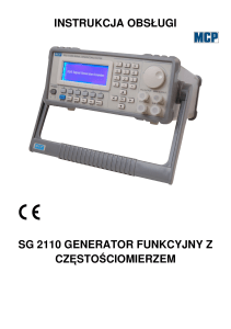 instrukcja obsługi sg 2110 generator funkcyjny z