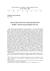 bałkańska polityka wielkiej brytanii wobec i wojny bałkańskiej 1912