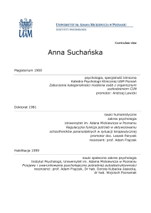 Anna Suchańska - Instytut Psychologii