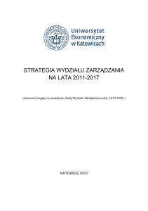 (Strategia Wydziału Zarządzania na lata 2011-2017 7-10)