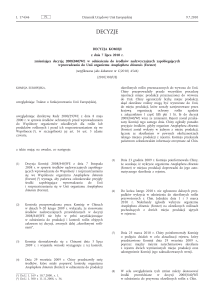 Decyzja Komisji z dnia 7 lipca 2010 r. zmieniająca - EUR-Lex