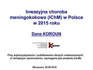 Inwazyjna choroba meningokokowa w Polsce w 2015 roku
