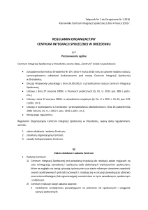 Regulamin Organizacyjny Centrum Integracji Społecznej w Drezdenku